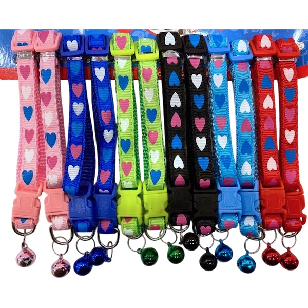 Cat Collar - Hearts Print